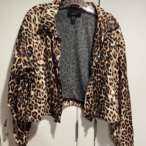 Forever 21 plus cheetah windbreaker jacket